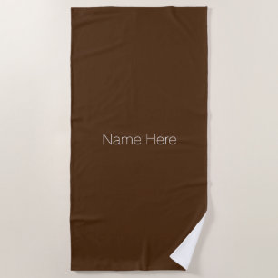 Serviette De Plage Personnaliser personnaliser nom monogramme brun bl