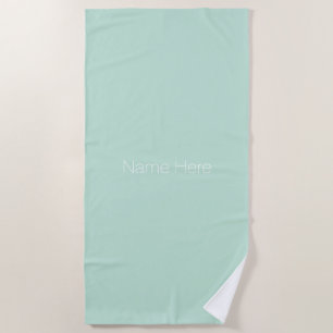 Serviette De Plage Personnaliser personnalisez le nom monogramme vert