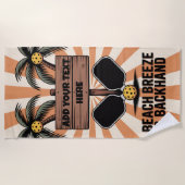 Serviette De Plage PERSONNALISER Pickleball Beach Breeze & Backhand (Devant)