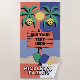 Serviette De Plage PERSONNALISER Pickleball Paradise Tournament Club