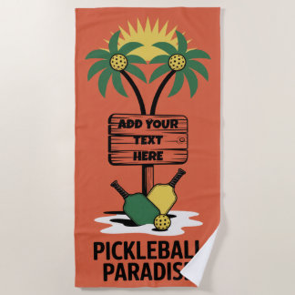 Serviette De Plage PERSONNALISER Pickleball Paradise Tournament Club