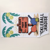 Serviette De Plage PERSONNALISER Pickleball Pickleball Paradise (Devant)
