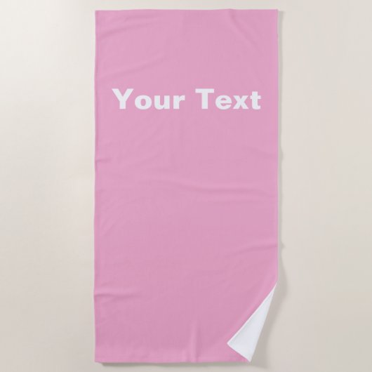 Serviette De Plage Personnaliser rose (Devant)