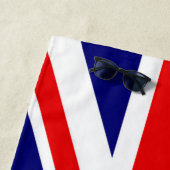 Serviette De Plage Personnalisez ce drapeau britannique avec le nom (En situation)