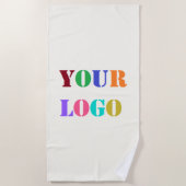 Serviette De Plage Personnalisez votre entreprise Logo Business Beach (Devant)