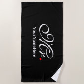 Serviette De Plage Personnalized M. Husband Groom His Hers Newly Weds (Devant)