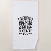 Serviette De Plage Petit Chien Amour Vous Conception de Typographie V (Devant)