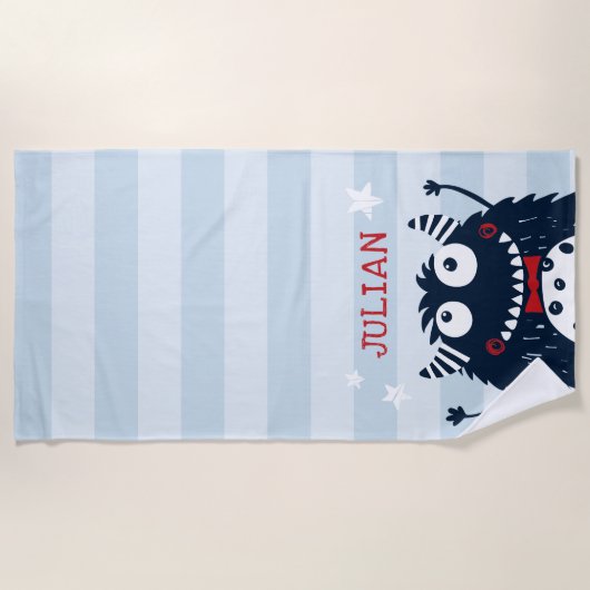 Serviette De Plage Petit monstre personnalisé (Devant)