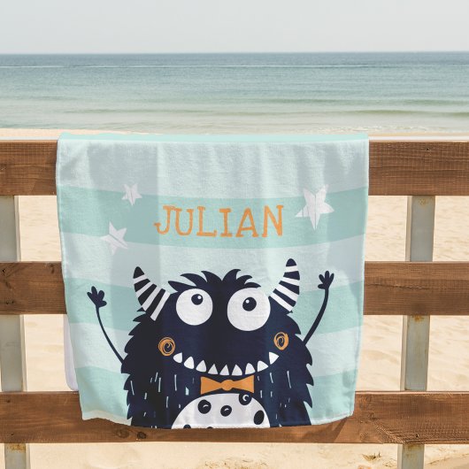 Serviette De Plage Petit monstre personnalisé