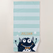 Serviette De Plage Petit monstre personnalisé (Devant)