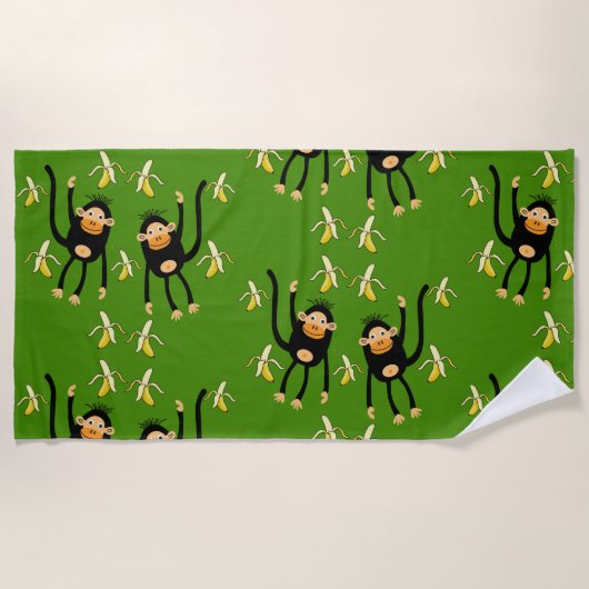 Serviette De Plage Petit Singe-Enfant mignon (Devant)