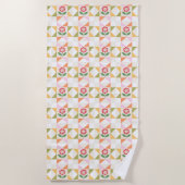 Serviette De Plage Petite fleur rouge bloc de patchwork (Devant)