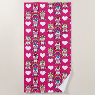 Serviette De Plage Petites filles Unicorn Pony