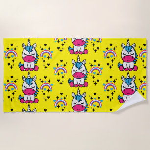 Serviette De Plage Petites filles Unicorn Pony