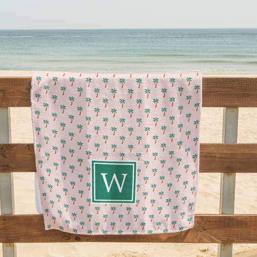 Serviette De Plage Petites Palmes | Monogramme