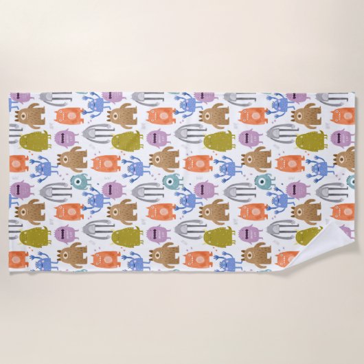 Serviette De Plage Petits monstres pour enfants (Devant)