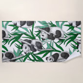 Serviette De Plage Petits panda sur (Devant)