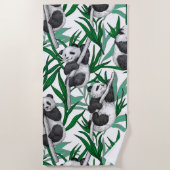 Serviette De Plage Petits panda sur (Devant)