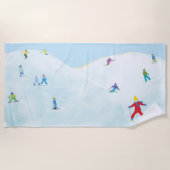 Serviette De Plage Petits Skieurs Sur Snowy Hill (Devant)