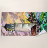 Serviette De Plage Phare au coucher du soleil (Devant)