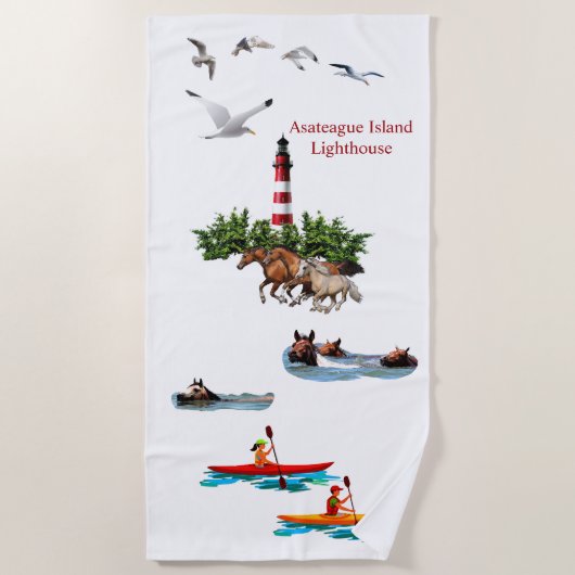Serviette De Plage Phare d'Asateague (Devant)