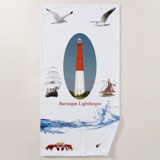 Serviette De Plage Phare de Barnegat (Devant)