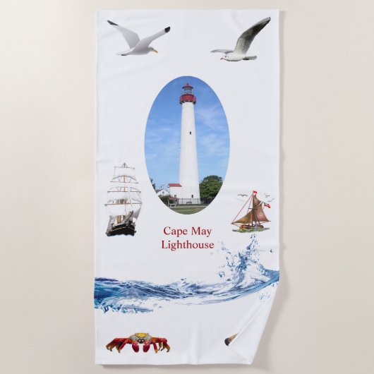 Serviette De Plage Phare de Cape May (Devant)