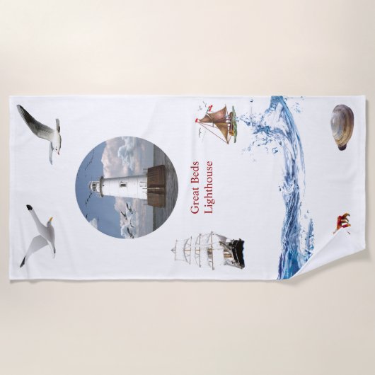 Serviette De Plage Phare de Great Beds (Devant)