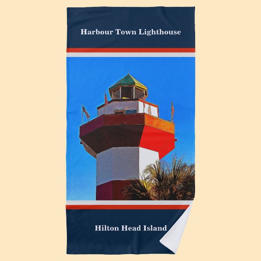 Serviette De Plage Phare de la ville de Hilton Head Harbour
