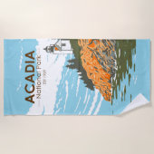 Serviette De Plage Phare du port de Bar Park National Acadia (Devant)
