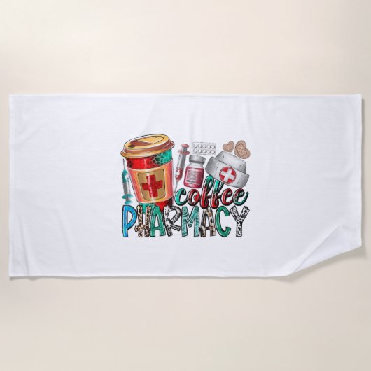 Serviette De Plage Pharmacie café (Devant)