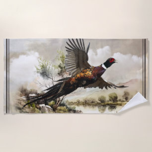 Serviette De Plage Phéasants, Chasse Royale Art