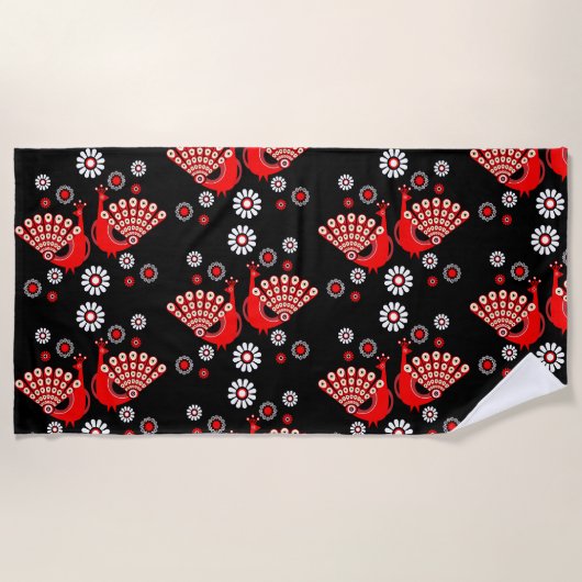 Serviette De Plage Pheasers Peacock Art (Devant)