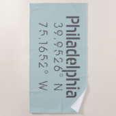 Serviette De Plage Philadelphie Longitude Latitude (Devant)