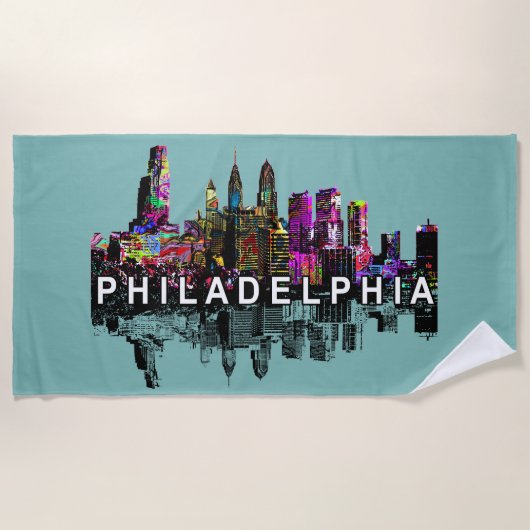 Serviette De Plage Philadelphie, Pennsylvanie couverte de graffitis (Devant)
