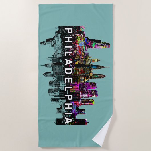 Serviette De Plage Philadelphie, Pennsylvanie couverte de graffitis (Devant)