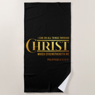Serviette De Plage Philippiens 4:13 Bible Verse KJV Citation