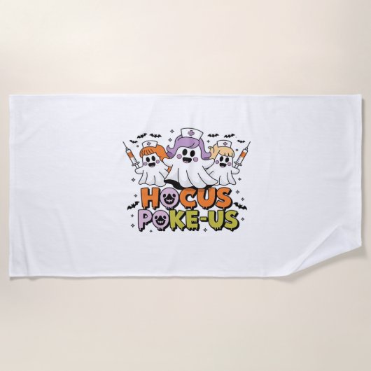 Serviette De Plage Phlebotomiste Halloween Médicale Lab Tech Éffrayan (Devant)