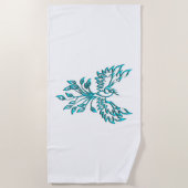 Serviette De Plage Phoenix bleu se lève sur blanc (Devant)
