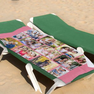 Serviette De Plage Photo Collage 12 Image Maçonnerie Grille Corail Ro