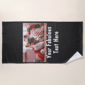 Serviette De Plage Photo et texte personnalisés (Devant)