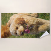 Serviette De Plage Photo Goldendoodle Dog (Devant)