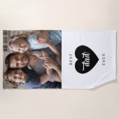 Serviette De Plage Photo moderne Meilleur Papa Jamais Coeur (Devant)