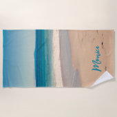Serviette De Plage Photo personnalisée Aqua Turquoise (Devant)