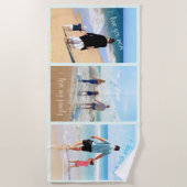 Serviette De Plage Photo personnalisée Collage Texte Plage Serviette (Devant)