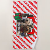 Serviette De Plage Photo personnalisée Noël Père Noël Pet HO HO HO HO (Devant)