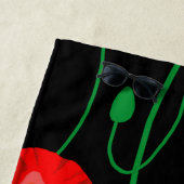 Serviette De Plage Photos rouges sur arrière - plan noir (En situation)