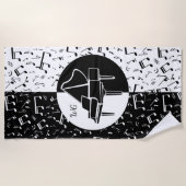 Serviette De Plage Piano-amant personnalisé art (Devant)