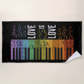 Serviette De Plage piano arc-en-ciel (Devant)