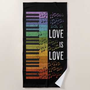Serviette De Plage piano arc-en-ciel